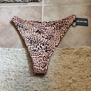 NWT Kelly Skatie Animal Print Bikini Bottom in Tan and Black